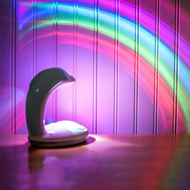 Dolphin Projection Rainbow Night Table Lamp