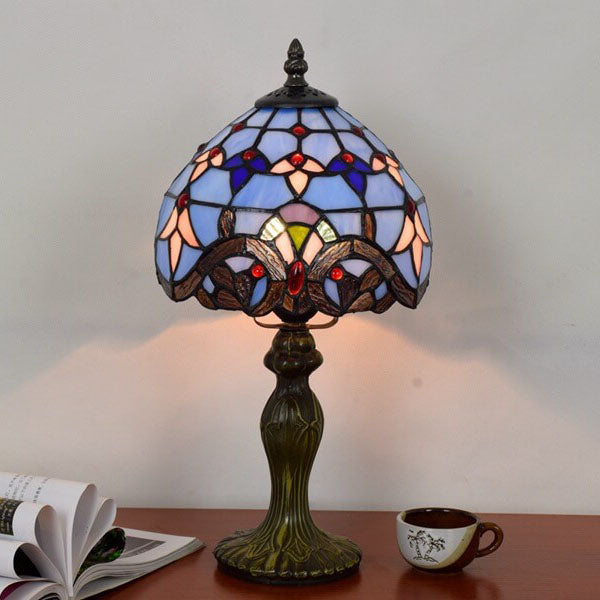 Style Blue Baroque Stained Table Lamp
