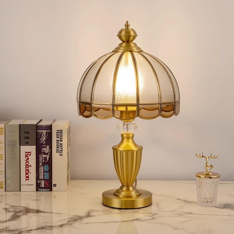 Brass Water Pattern Glass Table Lamp