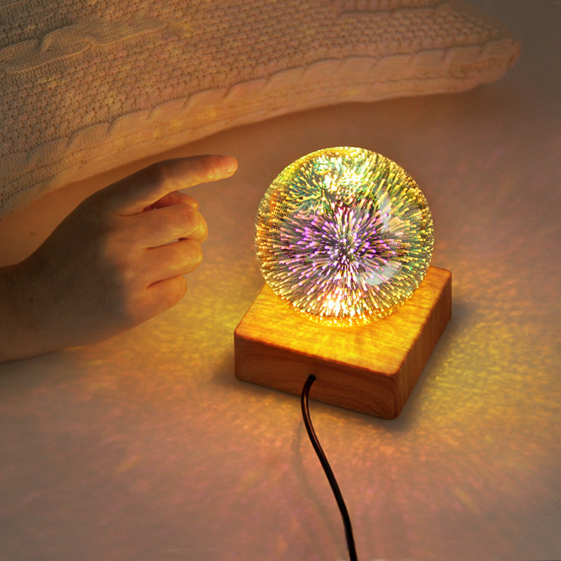 Colorful Glass Ball Plug-in Table Lamp