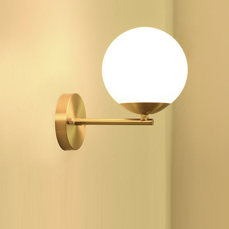 Round Ball Copper Glass Wall Lamp