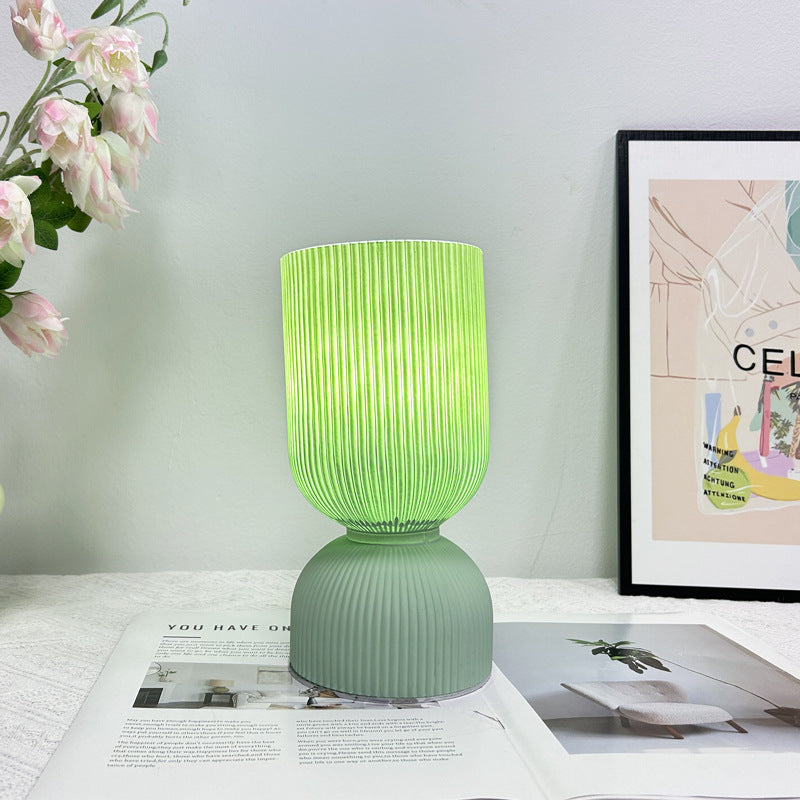 Cylinder Funnel Glass Bedroom Table Lamp
