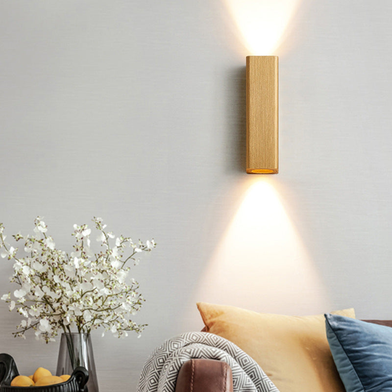Brushed Aluminum Rectangular Column Wall Lamp