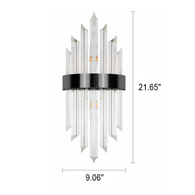 Glass Crystal Rod Stainless 2-Light Wall Lamp