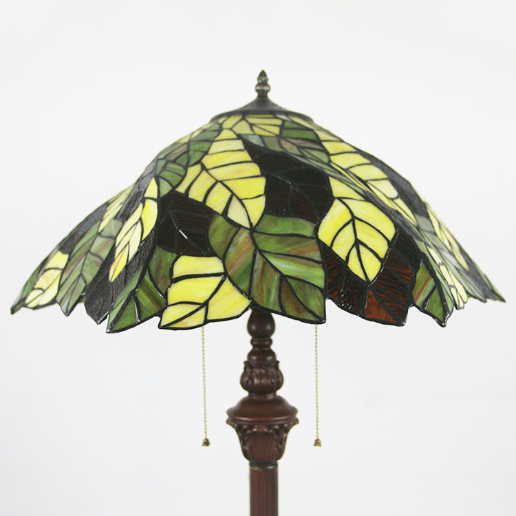Stained Glass Alloy Bedroom 2-Light Floor Lamp