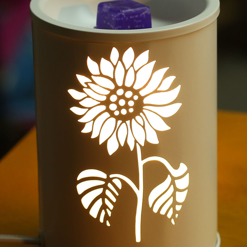 Cylindrical Flower Plastic Aromatherapy Table Lamp