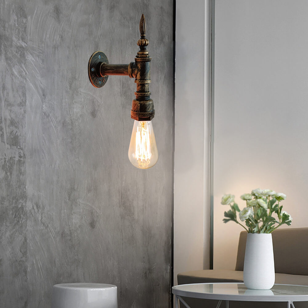 Iron Water Pipe Wall Lamp