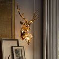 Plating Geometric Deer Head Wall Lamp