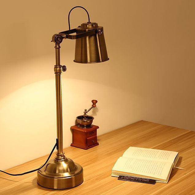 Cylinder Brass Bedroom Table Lamp