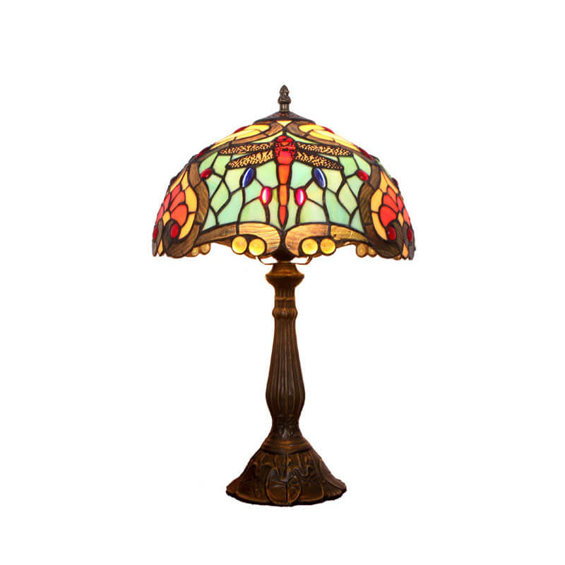 Alloy Colored Dragonfly Peach Table Lamp
