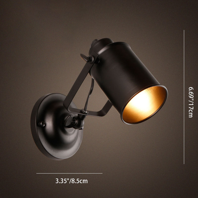 Iron Cylinder Entertainment Room Wall Lamp
