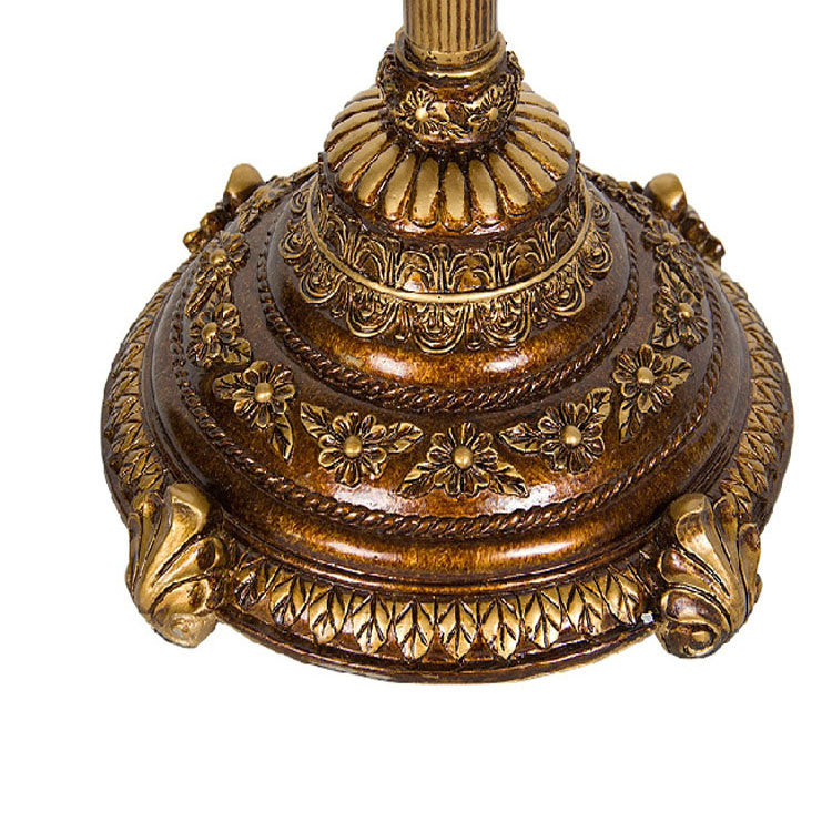 Traditional European Floral Cylinder Floor Lamp