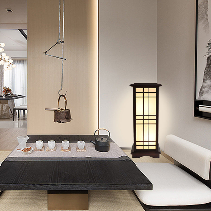 Traditional Chinese Rectangular Parchment Floor Lamp