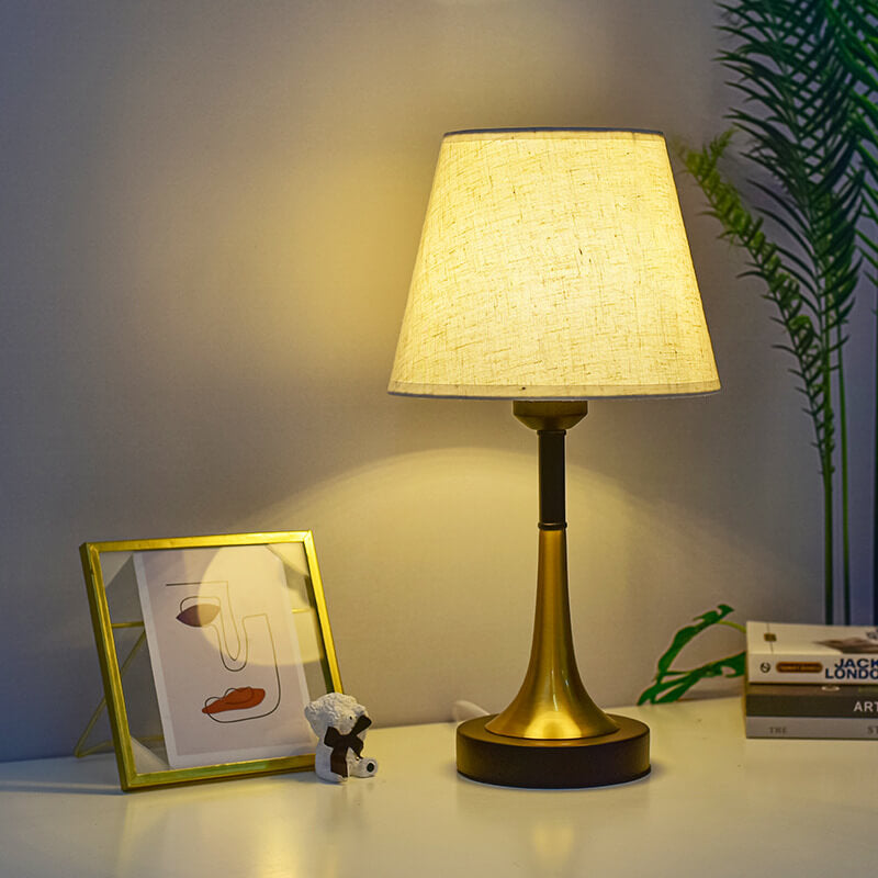 Metal Fabric Remote Control Table Lamp