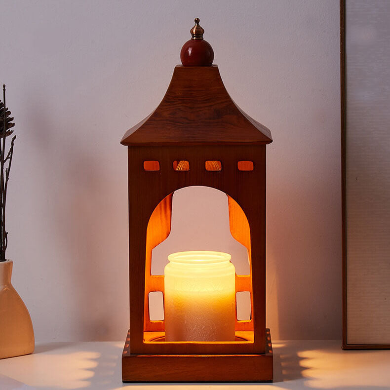 Walnut Cabin Melting Wax Table Lamp