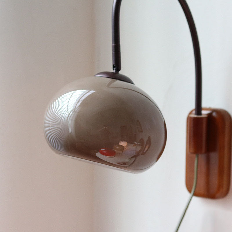 Minimal Glass Solid Wood Wall Lamp