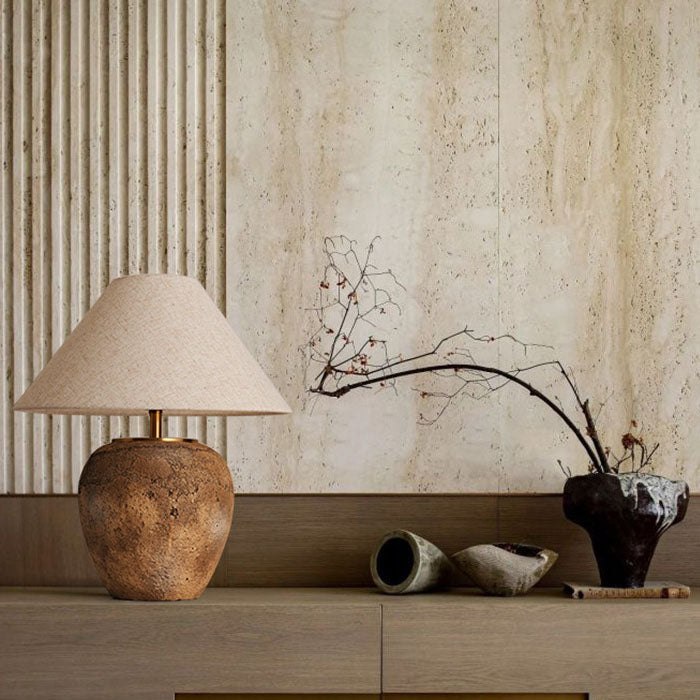 Shabby Chic Cone Fabric Table Lamp