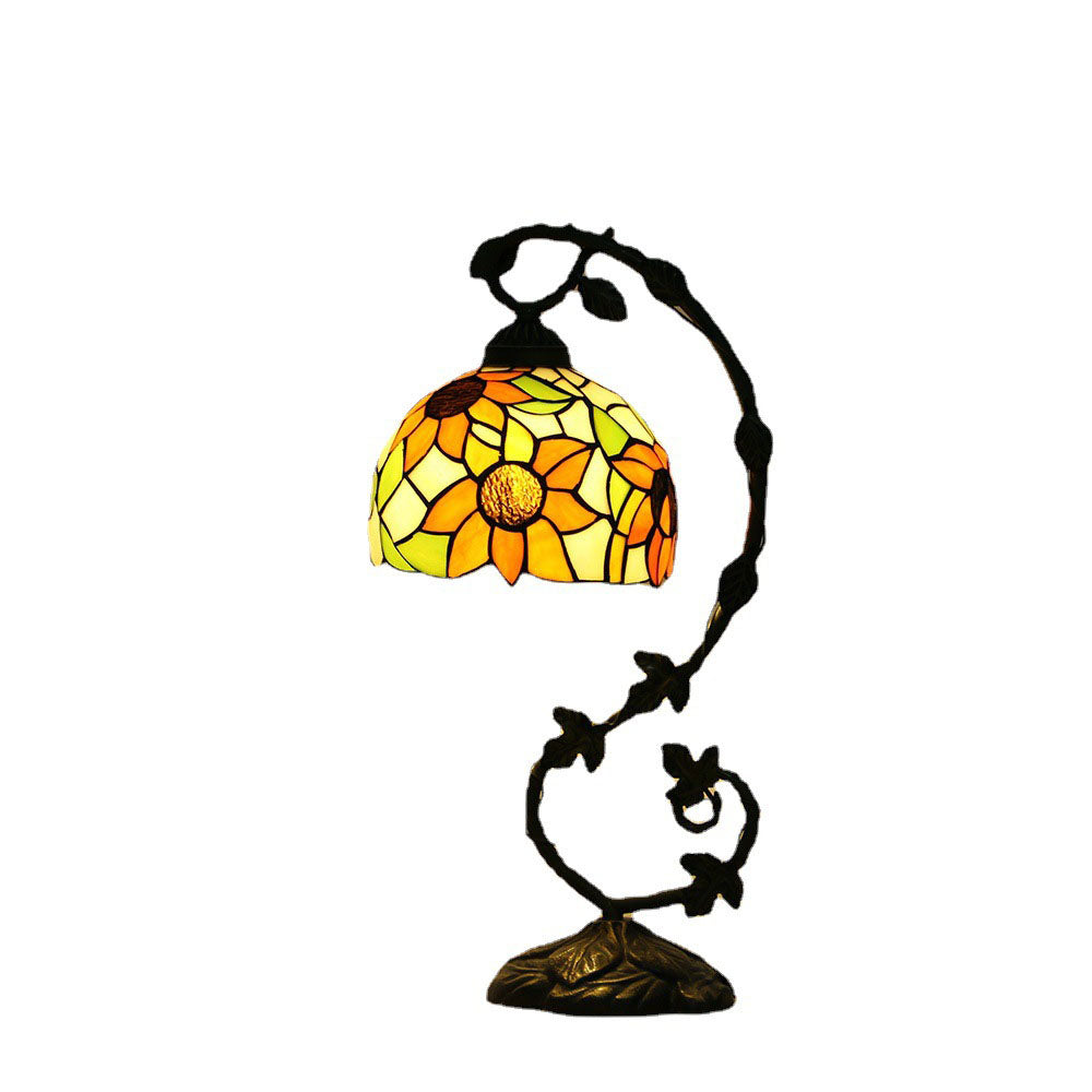 Half Round Flower Vine Table Lamp
