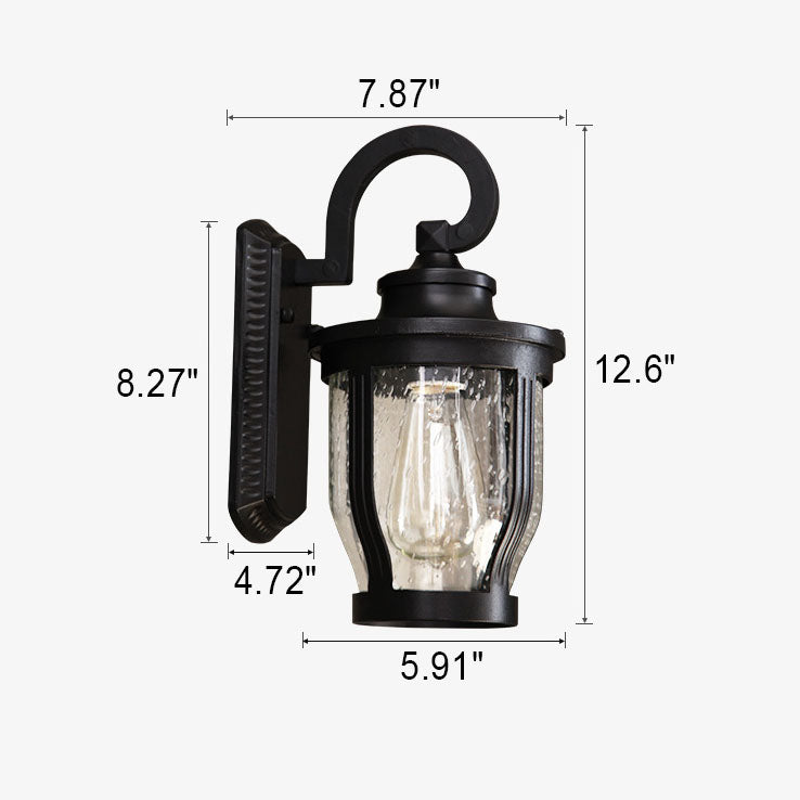 Rain Glass Column Jar Outdoor Light