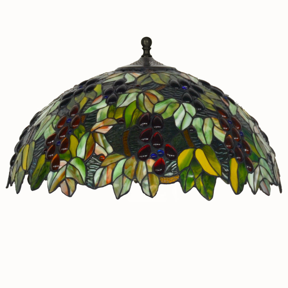 Stained Glass Grape Decor 3-Light Floor Lamp