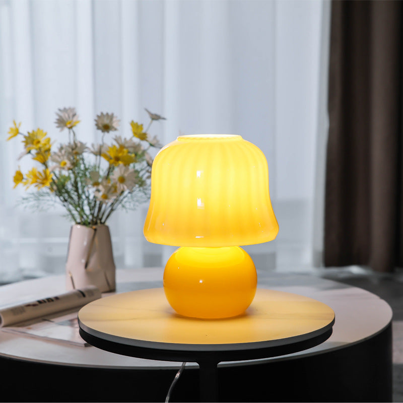 Mushroom Glass Study Table Lamp