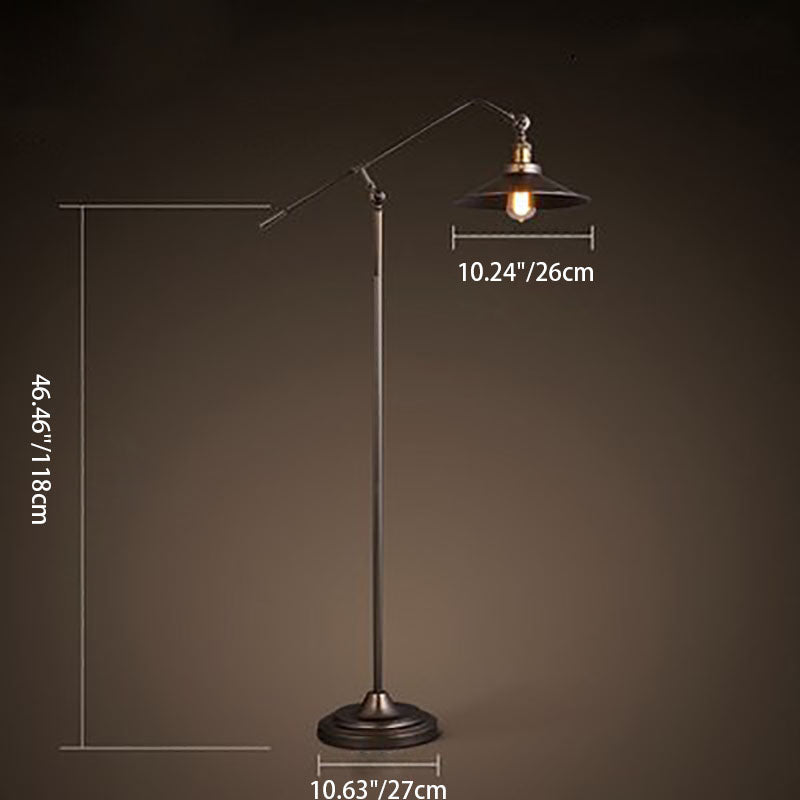 Contemporary Industrial Cylindrical Long Floor Lamp