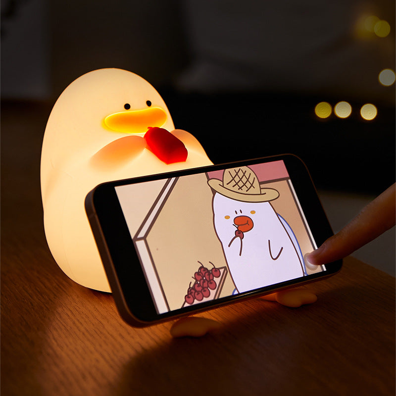 Cartoon Silicone Duck Pat Table Lamp