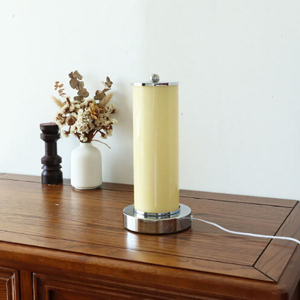 Glass Column Night Table Floor Lamp