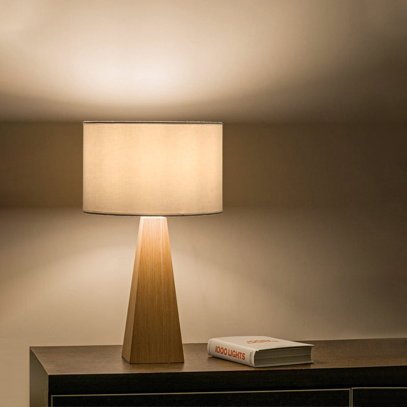 Cylindrical Prismatic Solid Wood Table Lamp