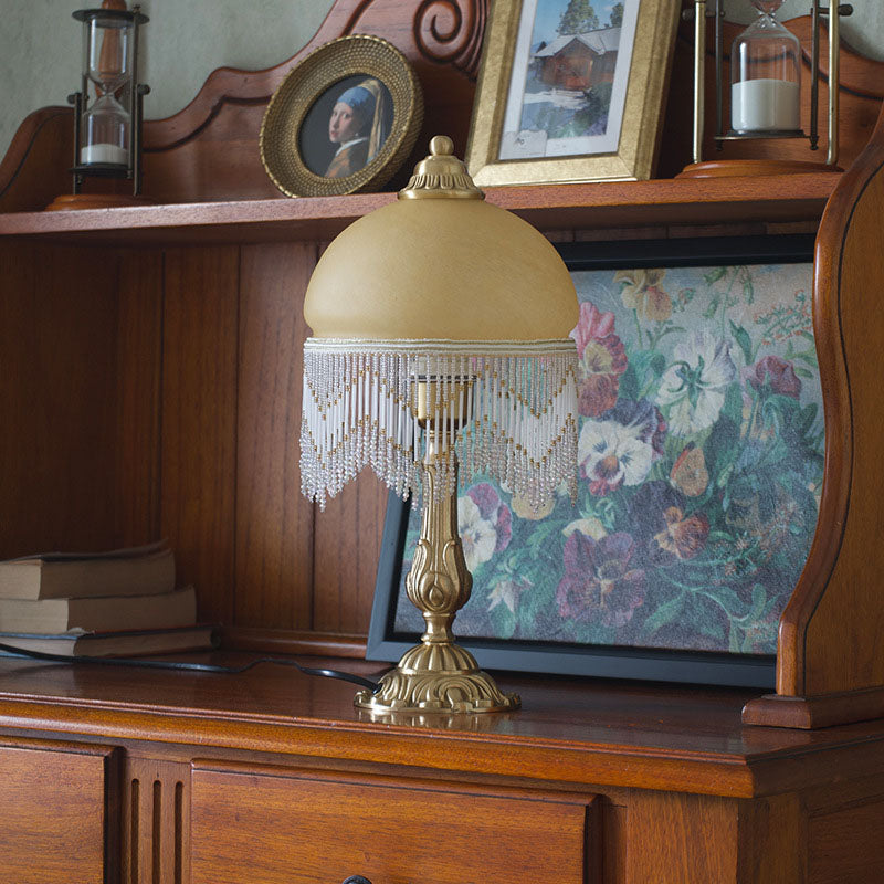 Bohemian Glass Dome Tassel Table Lamp