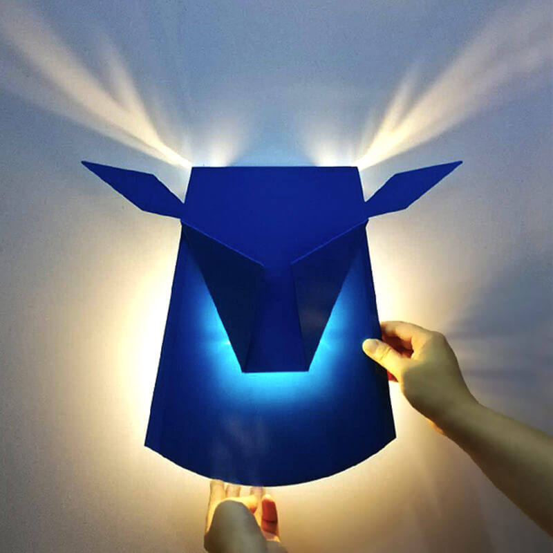 Iron Bull Head Shape Wall Lamp