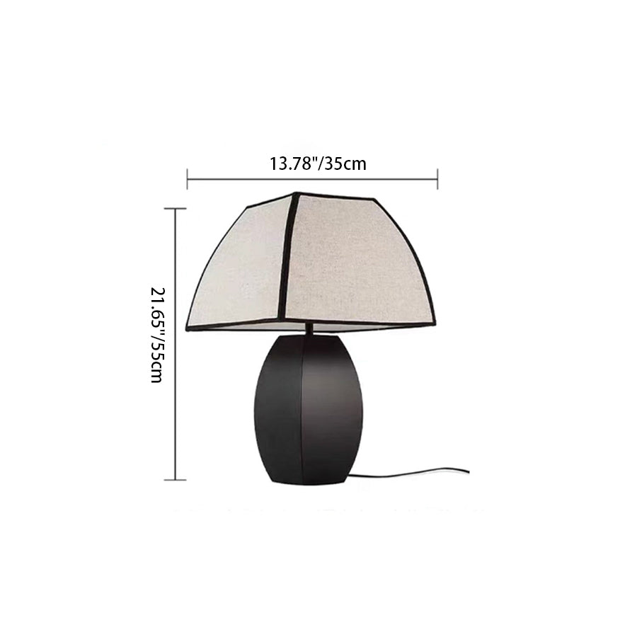 Quadrilateral Metal Fabric Bedroom Table Lamp
