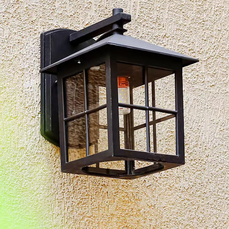 Aluminum Square Glass Patio Outdoor Light