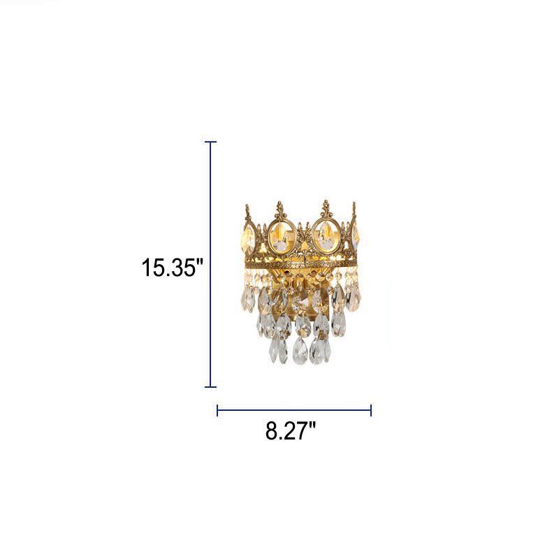 Crown Crystal Tassel Wall Lamp