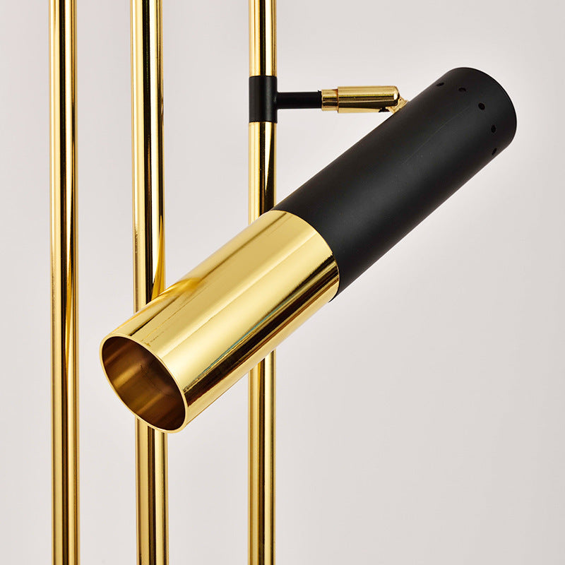 Cylindrical Aluminum Rotation 3-Light Floor Lamp