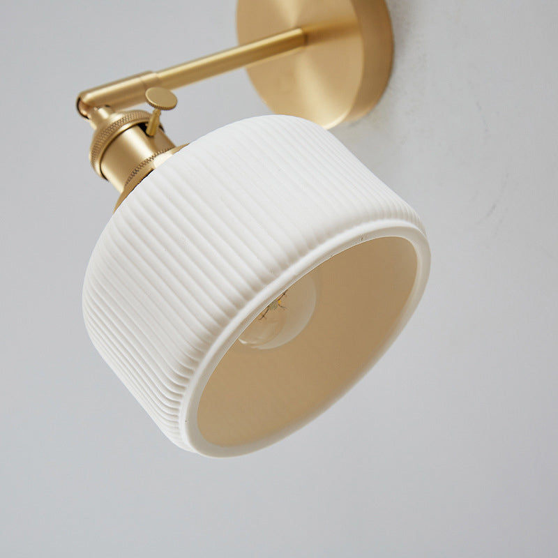 Striped Ceramic Jar Wall Lamp