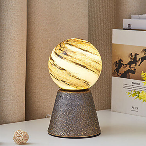 Orb Moon Ceramic Glass Table Lamp