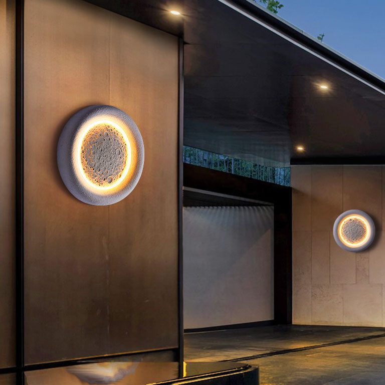 Concrete Imitation Moon Texture Wall Lamp