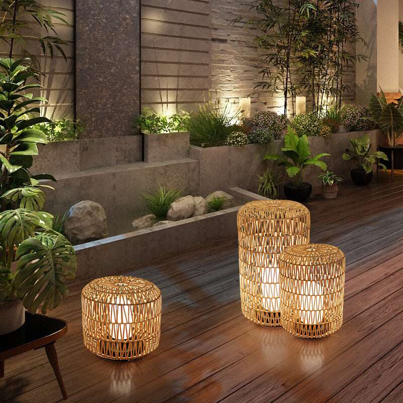 Rattan Column Lawn Outdoor Light