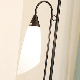 Flower Glass Table Iron 2-Light Floor Lamp