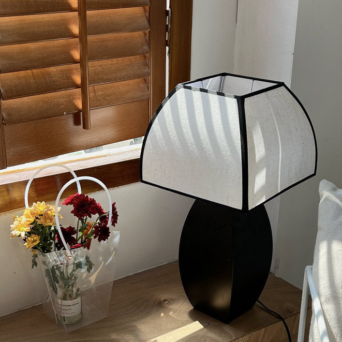 Quadrilateral Column Iron Fabric Table Lamp