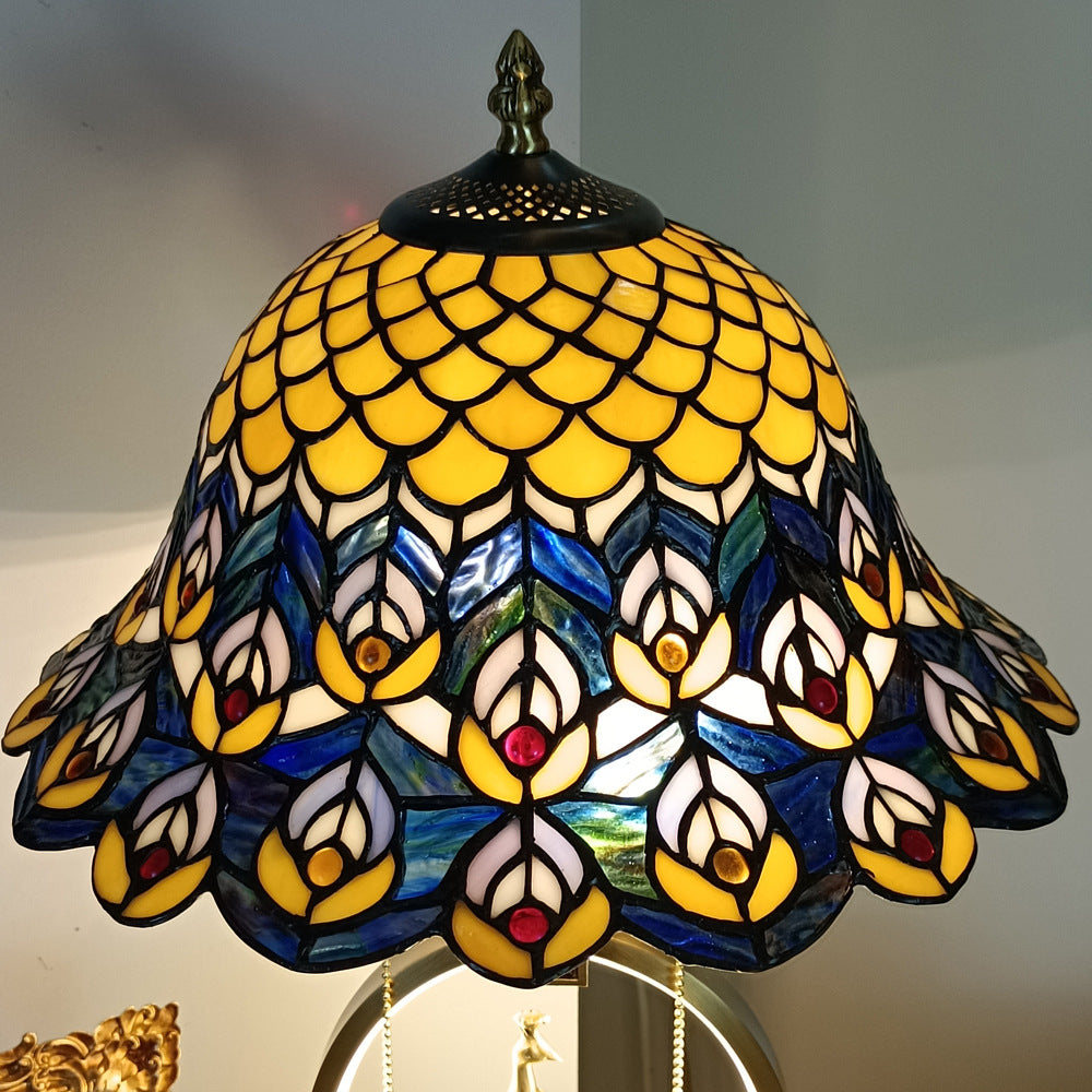 Copper Glass Dome Round Table Lamp
