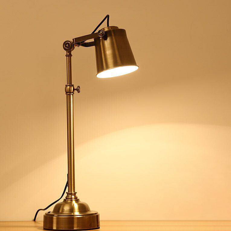 Cylinder Brass Bedroom Table Lamp