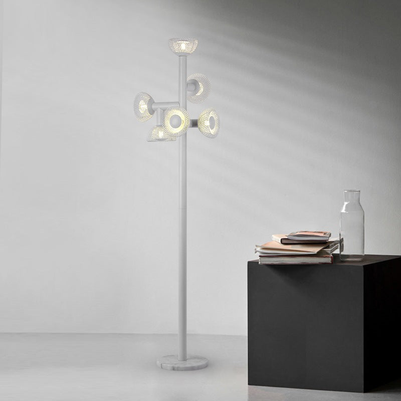 Eclectic Iron Mesh Geometric 6-Light Floor Lamp