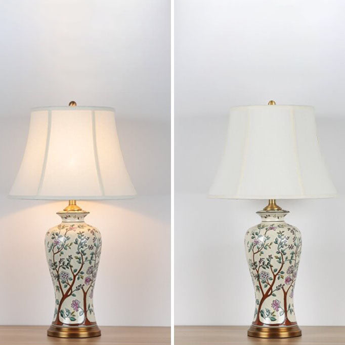 Palace Fabric Lampshade Ceramic Table Lamp