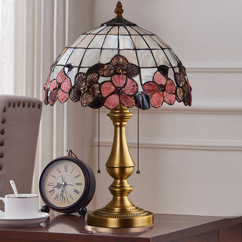 Shell Stained Glass Full Table Lamp