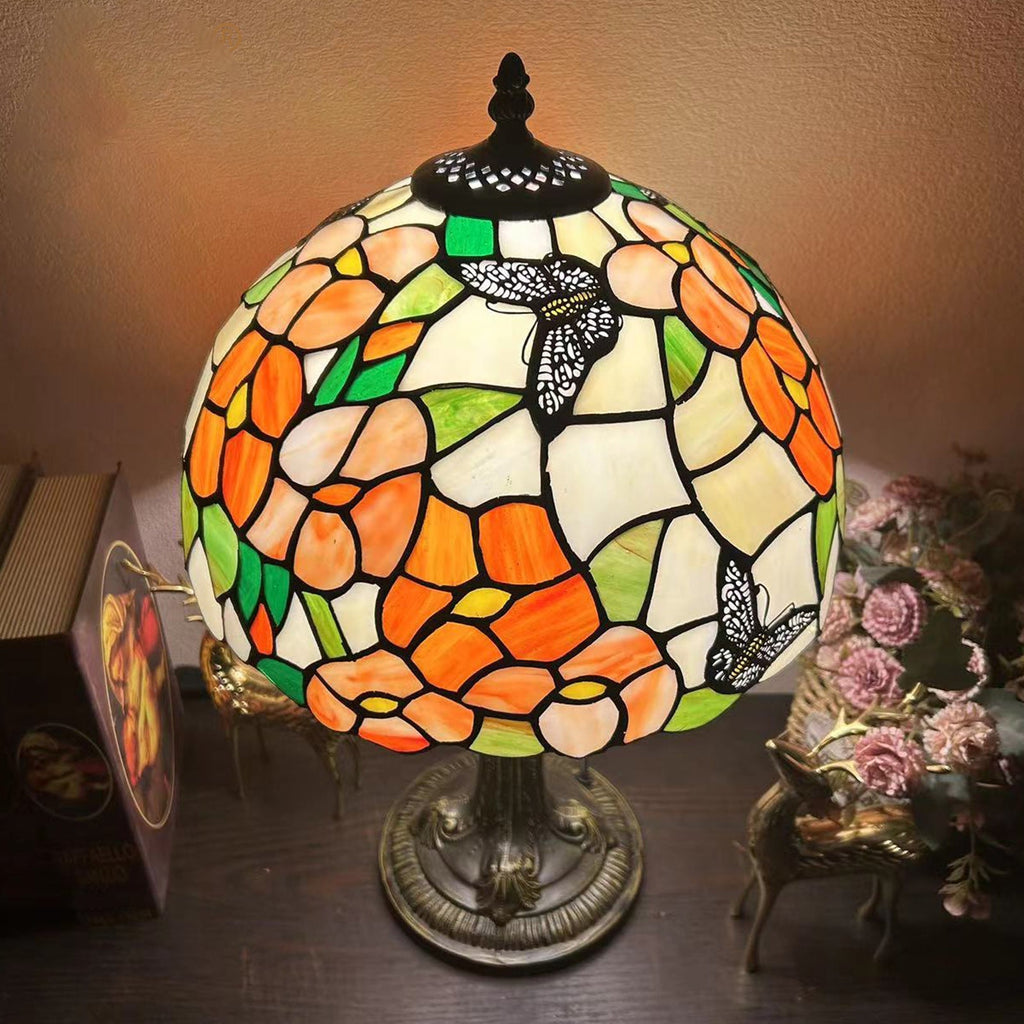 Metal Hardware Glass Semicircular Table Lamp