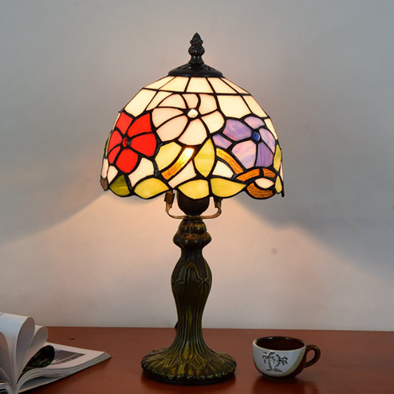 Flower Aluminum Stained Glass Table Lamp