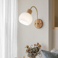 Round Solid Wood Striped Wall Lamp