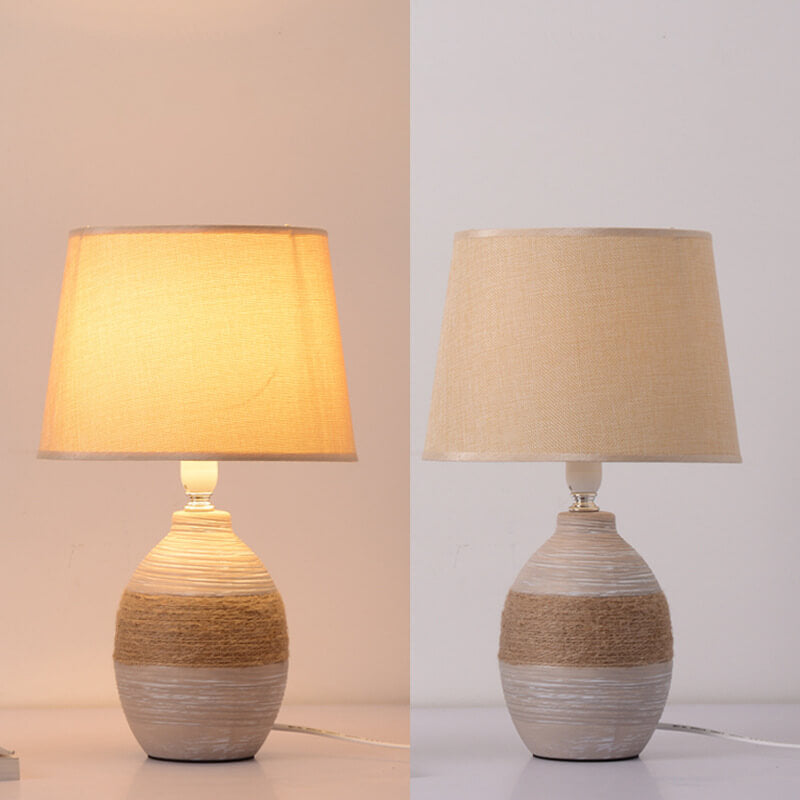 Style Twine Fabric Ceramic Table Lamp